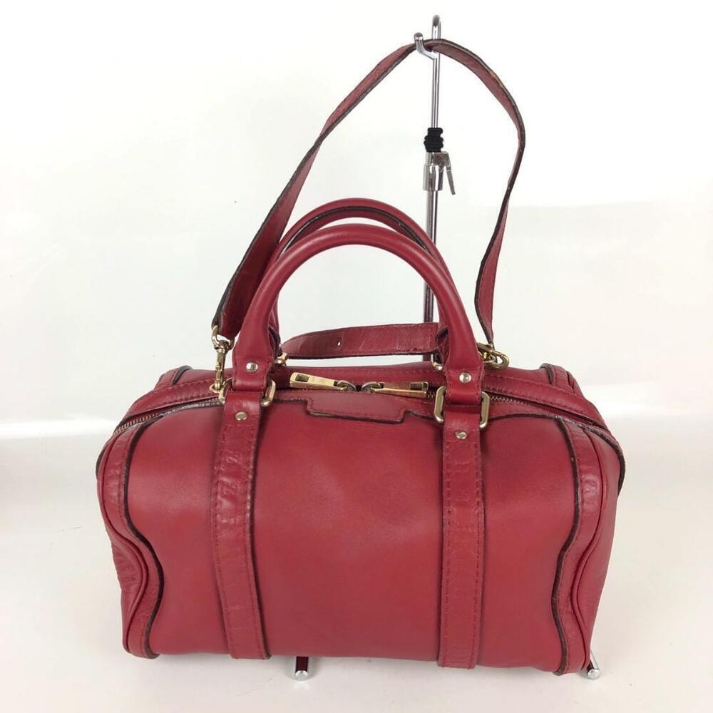 GUCCI Leather Boston Bag Handbag Purse